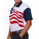 Load image into Gallery viewer, Men's Made in USA Flag Performance Golf Shirt