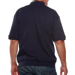 Load image into Gallery viewer, Classics by Palmland Short Sleeve 3 Button Banded Bottom Knit Collar Big and Tall- Navy