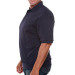 Load image into Gallery viewer, Classics by Palmland Short Sleeve 3 Button Banded Bottom Knit Collar Big and Tall- Navy