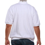 Load image into Gallery viewer, Classics by Palmland Short Sleeve 3 Button Banded Bottom Knit Collar - Big and Tall - White