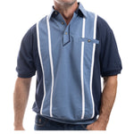 Load image into Gallery viewer, Classics by Palmland Vertical Stripe Banded Bottom Shirt - Blue