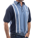 Load image into Gallery viewer, Classics by Palmland Vertical Stripe Banded Bottom Shirt - Blue