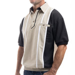 Load image into Gallery viewer, Classics by Palmland Vertical Stripe Banded Bottom Shirt - Taupe