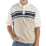 Load image into Gallery viewer, Classics by Palmland Horizontal French Terry Short Sleeve Banded Bottom Shirt - Taupe