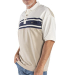Load image into Gallery viewer, Classics by Palmland Horizontal French Terry Short Sleeve Banded Bottom Shirt - Taupe
