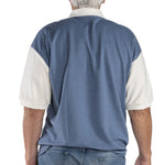 Load image into Gallery viewer, Classics by Palmland Horizontal French Terry Short Sleeve Banded Bottom Shirt - Blue