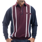 Load image into Gallery viewer, Classics by Palmland Vertical Stripes Long Sleeve Banded Bottom Shirt - Burgundy