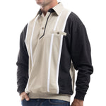 Load image into Gallery viewer, Classics by Palmland Vertical Stripes Long Sleeve Banded Bottom Shirt - Taupe