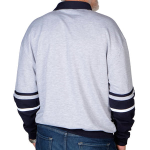 Classics By Palmland Horizontal Stripes Banded Bottom Shirt 6094-739 Navy - Big and Tall