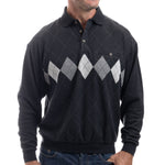 Load image into Gallery viewer, Classics By Palmland Argyle Long Sleeve Banded Bottom - Black