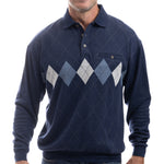 Load image into Gallery viewer, Classics By Palmland Argyle Long Sleeve Banded Bottom - Navy