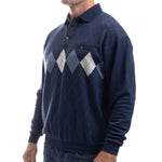 Load image into Gallery viewer, Classics By Palmland Argyle Long Sleeve Banded Bottom - Navy