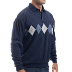 Load image into Gallery viewer, Classics By Palmland Argyle Long Sleeve Banded Bottom - Navy