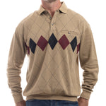 Load image into Gallery viewer, Classics By Palmland Argyle Long Sleeve Banded Bottom - Taupe