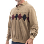Load image into Gallery viewer, Classics By Palmland Argyle Long Sleeve Banded Bottom - Taupe