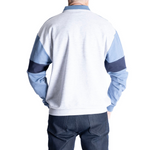 Load image into Gallery viewer, Classics by Palmland LS Horizontal Stripes Banded Bottom Shirt - Blue Heather