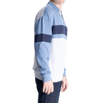 Load image into Gallery viewer, Classics by Palmland LS Horizontal Stripes Banded Bottom Shirt - Blue Heather