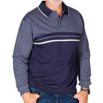 Load image into Gallery viewer, Classics by Palmland Long Sleeve Banded Bottom Shirt - Navy
