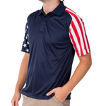 Load image into Gallery viewer, Mens Stars and Stripes Polo Shirt