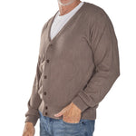 Load image into Gallery viewer, Men's Links Cardigan Sweater- Brown Heather