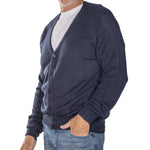 Load image into Gallery viewer, Men's Links Cardigan Sweater- Navy