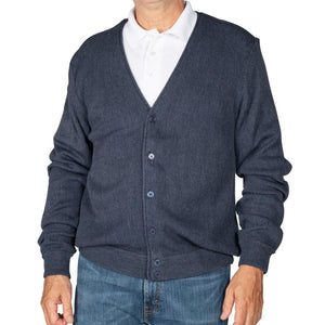 Men's Links Cardigan Sweater- Denim