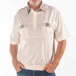 Classics By Palmland Knit Short Sleeve Banded Bottom Shirt 6010-646 Taupe