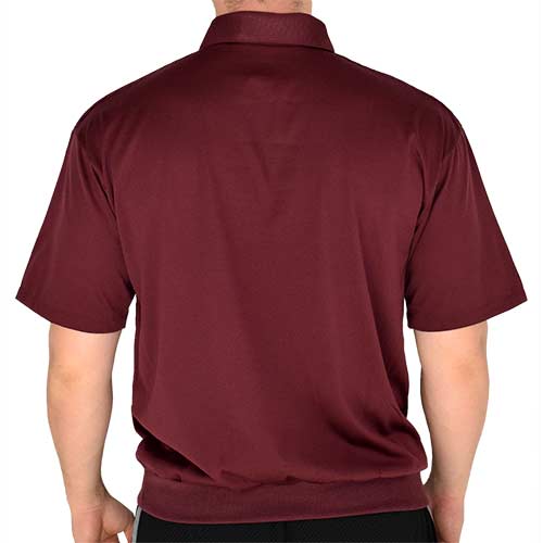 Classics by Palmland Two Pocket Short Sleeve Knit Banded Bottom Shirt 6010-656 Burgundy - theflagshirt