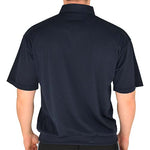 Load image into Gallery viewer, Classics by Palmland Two Pocket Knit Short Sleeve Banded Bottom Shirt 6010-656 Big and Tall-Navy - theflagshirt