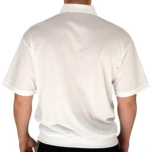 Classics by Palmland Two Pocket Knit Short Sleeve Banded Bottom Shirt 6010-656 White - theflagshirt