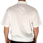 Load image into Gallery viewer, Classics by Palmland Big and Tall Short Sleeve Banded Bottom Shirt 6010-656BT White - theflagshirt