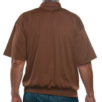 Load image into Gallery viewer, Classics by Palmland Two Pocket Knit Short Sleeve Banded Bottom Shirt - Brown