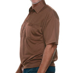 Load image into Gallery viewer, Classics by Palmland Big and Tall Short Sleeve Banded Bottom Shirt - Brown