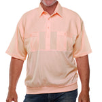 Load image into Gallery viewer, Classics by Palmland Big and Tall Short Sleeve Banded Bottom Shirt 6010-656BT Peach
