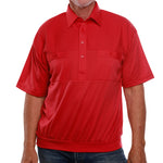 Load image into Gallery viewer, Classics by Palmland Two Pocket Knit Short Sleeve Banded Bottom Shirt - Red