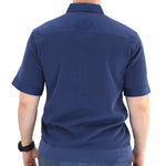 Load image into Gallery viewer, Solid Knit Banded Bottom Shirt with Woven Chest Panel 6041-22N Big and Tall - Navy - theflagshirt