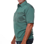 Load image into Gallery viewer, Solid Knit Banded Bottom Shirt with Woven Chest Panel - Big and Tall - Mallard