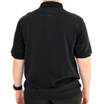 Load image into Gallery viewer, Classics by Palmland Short Sleeve 3 Button Banded Bottom Knit Collar 6070-100-Black - theflagshirt