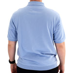 Load image into Gallery viewer, Classics by Palmland Short Sleeve 3 Button Banded Bottom Knit Collar 6070-100-Light Blue - theflagshirt