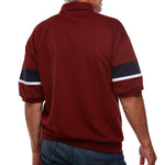 Load image into Gallery viewer, Classics by Palmland Vertical Stripe Banded Bottom Shirt - Big and Tall - Burgundy/Grey