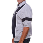 Load image into Gallery viewer, Classics by Palmland  Vertical Stripe Banded Bottom Shirt 6090-262B Gray/Navy
