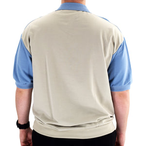 Classics by Palmland Horizontal French Terry knit Banded Bottom Shirt Light Blue - Big and Tall - 6090-BL2 - theflagshirt