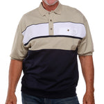 Load image into Gallery viewer, Classics by Palmland Big and Tall Horizontal French Terry Knit Banded Bottom Shirt - Tan