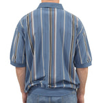 Load image into Gallery viewer, Classics By Palmland Vertical Short Sleeve Banded Bottom Shirt - Blue