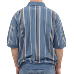 Load image into Gallery viewer, Classics By Palmland Vertical Short Sleeve Big and Tall Banded Bottom Shirt - Blue