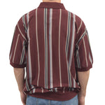 Load image into Gallery viewer, Classics By Palmland Vertical Short Sleeve Banded Bottom Shirt - Burgundy