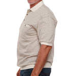 Load image into Gallery viewer, Classics by Palmland Jacquard Short Sleeve Banded Bottom Shirt - Natural