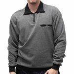Load image into Gallery viewer, LD Sport Solid Textured Long Sleeve Banded Bottom Shirt 6094-700 Big and Tall Grey Hth - theflagshirt