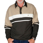 Load image into Gallery viewer, Classics By Palmland Horizontal Stripes Banded Bottom Shirt 6094-739 Green - theflagshirt