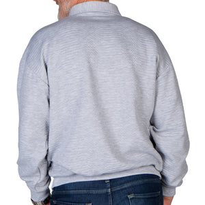 LD Sport L/S Solid Textured Banded Bottom - 6094-950 - Grey Heather - Big and Tall